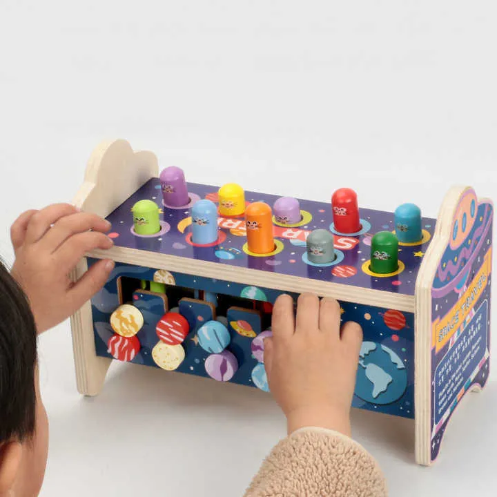لعبة تعليمية للأطفال, مطرقة خشبية للأطفال مزودة بمطرقة حيوانات لطيفة للأطفال Educational Toy for Kids, Wooden Hammer for Kids with Cute Animal Hammer for Kids