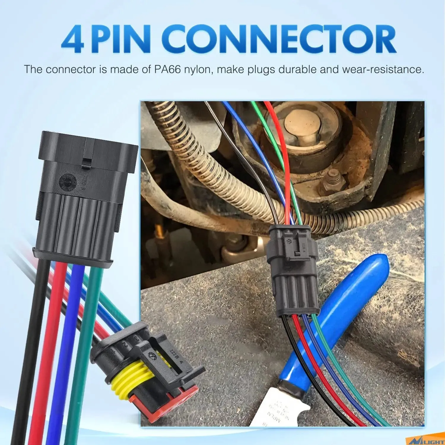 10Pack 4Pin Way Electrical Wire Connector 16AWG Male Female Plug
