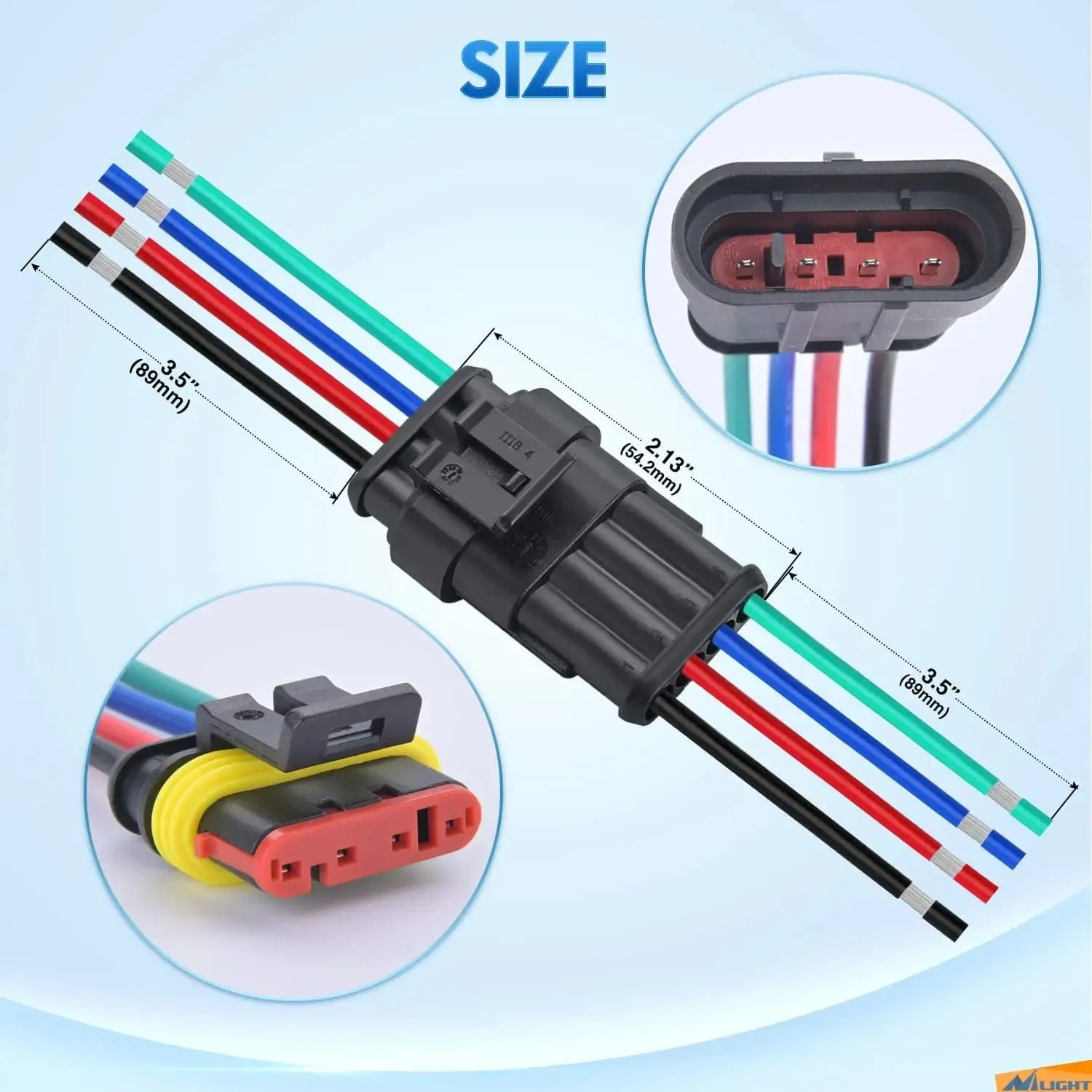 10Pack 4Pin Way Electrical Wire Connector 16AWG Male Female Plug