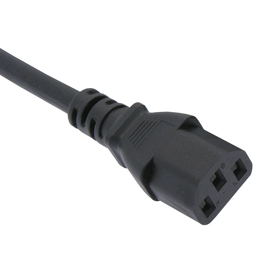 15Ft Hospital Grade Power Cord 5-15P to C13 SJT 16/3 Black