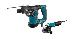 2021 Makita 1-1/8'' Rotary Hammer, accepts SDS-PLUS bits and 4-1/2" Angle Grinder (HR2811FX)