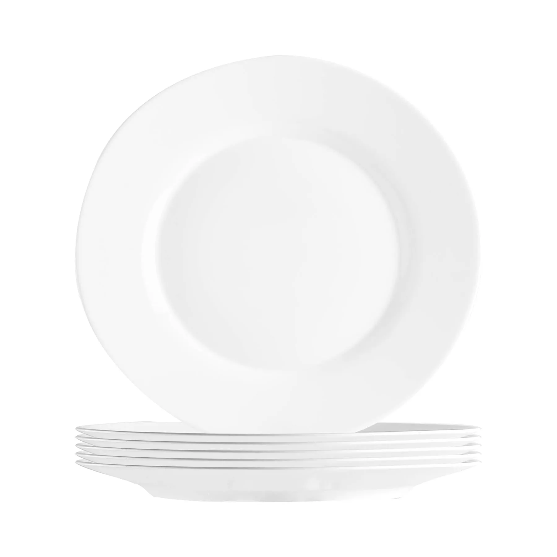 25cm Toledo White Glass Dinner Plates - Pack of Six - By Bormioli Rocco
