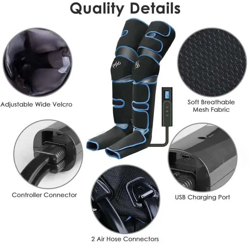 360° Foot and Leg Air Pressure Massager - Promotes Blood Circulation, Muscle Relaxation, and Lymphatic Drainage