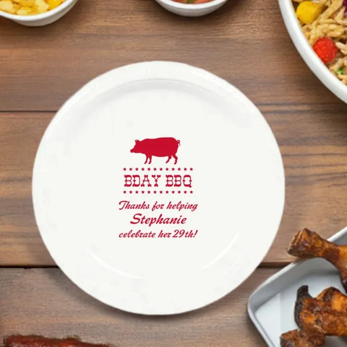 7 In. Personalized Plastic Adult Birthday Cake & Dessert Plates
