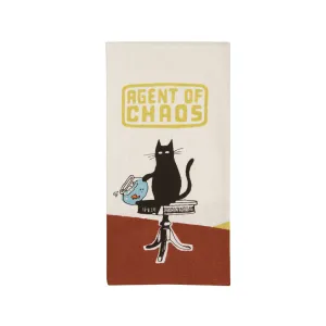 Agent of Chaos Cat Screen Printed Dish Towel