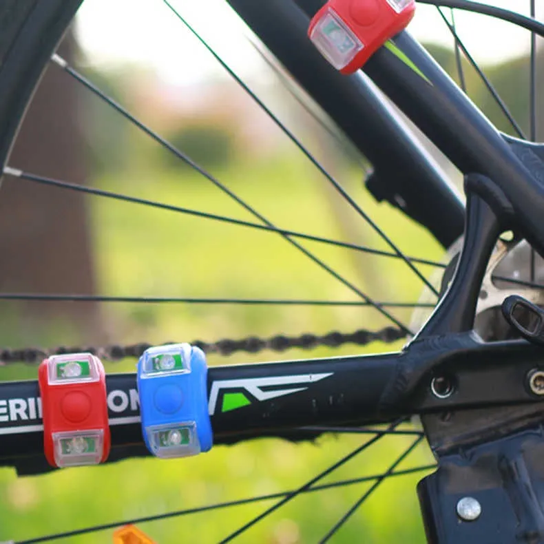 Bicycle Light Front and Rear Silicone LED Bike Light - Scooter Headlight and Taillight, Mountain Bike Lights