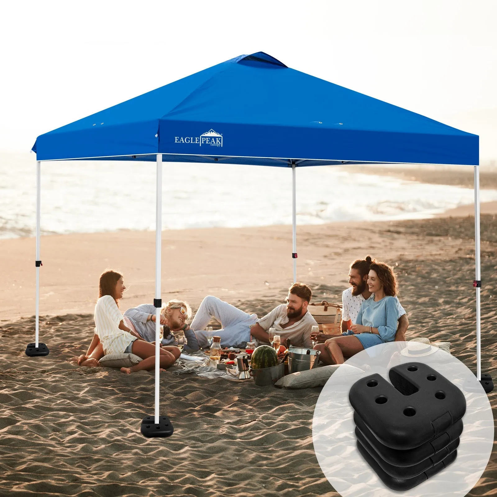Canopy Weight Plates 4-Set for Pop up Canopy, Tent, Gazebo, Umbrellas, Tent Weights for Legs, 20 lbs, Black