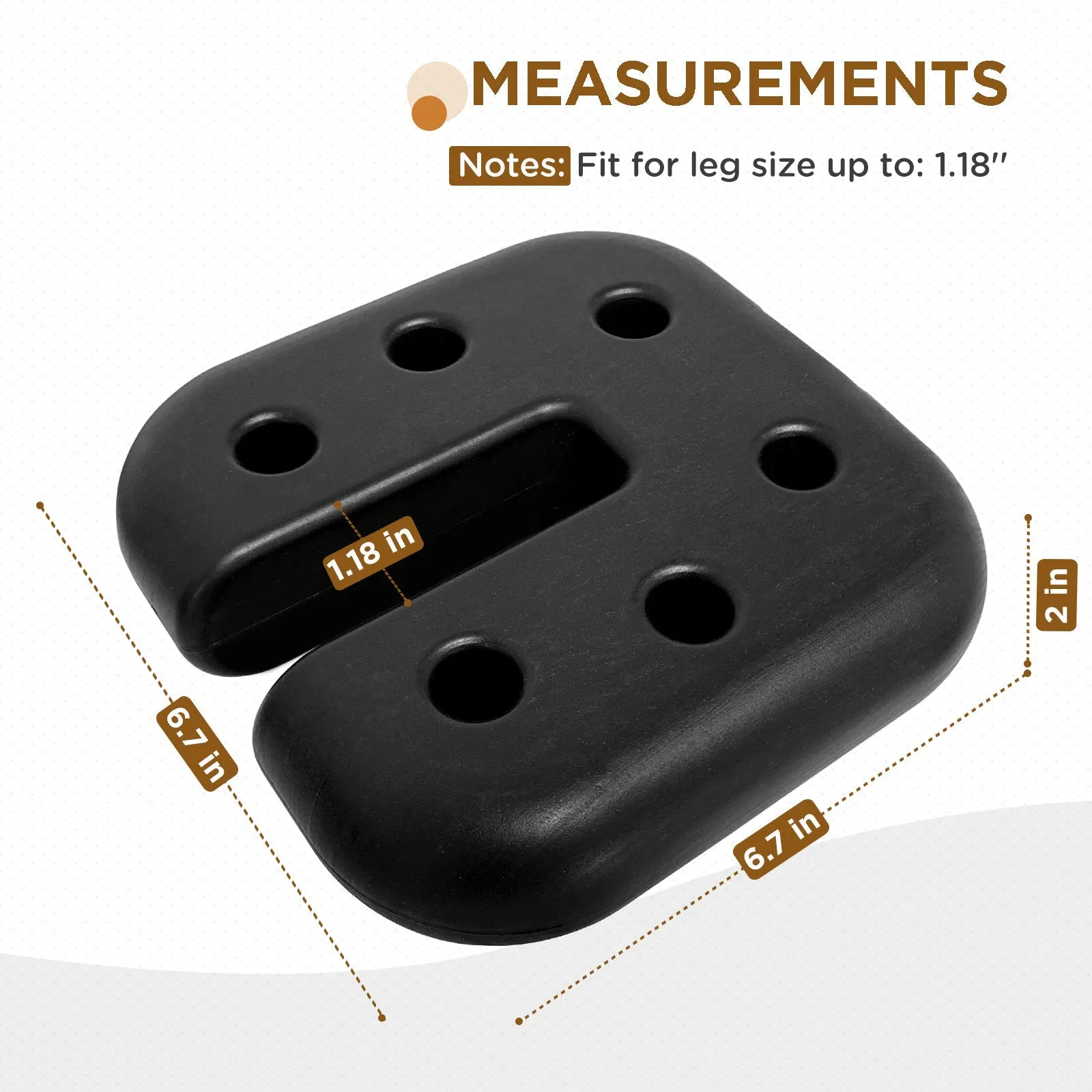Canopy Weight Plates 4-Set for Pop up Canopy, Tent, Gazebo, Umbrellas, Tent Weights for Legs, 20 lbs, Black