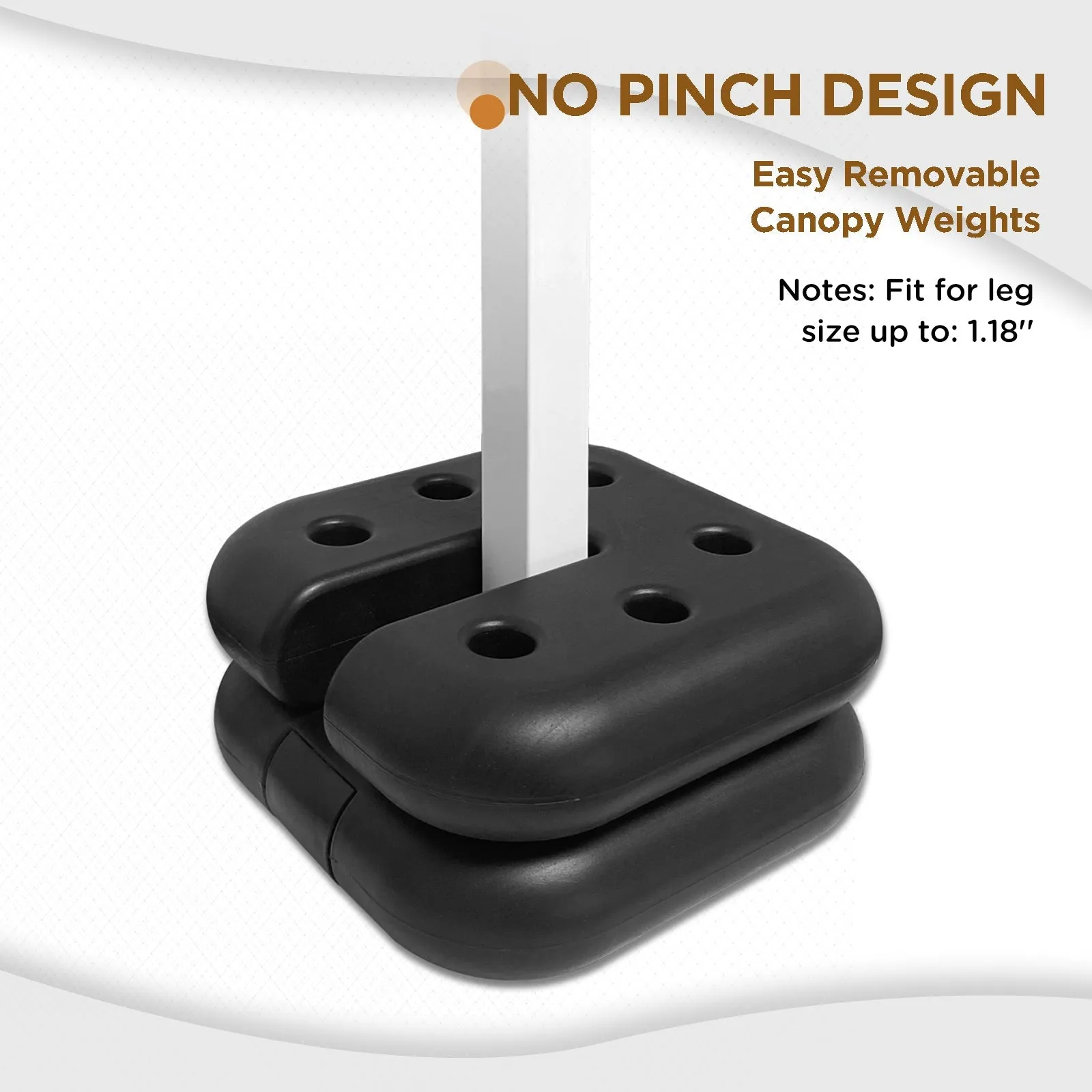 Canopy Weight Plates 4-Set for Pop up Canopy, Tent, Gazebo, Umbrellas, Tent Weights for Legs, 20 lbs, Black