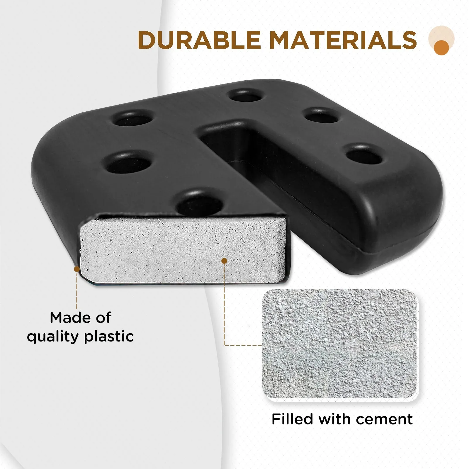 Canopy Weight Plates 4-Set for Pop up Canopy, Tent, Gazebo, Umbrellas, Tent Weights for Legs, 20 lbs, Black