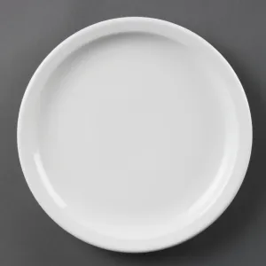 CB489 Olympia Whiteware Narrow Rimmed Plates 230mm (Pack of 12)