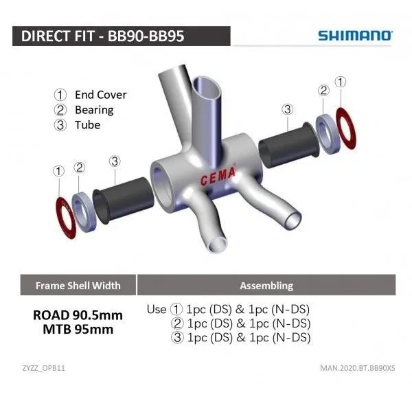 Cema BB90-BB95 Bottom Bracket Set
