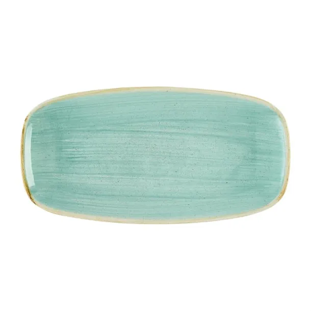 Churchill Stonecast Mint Chefs' Oblong Plate No. 3 (298 x 153mm) (Pack of 12) - DX793