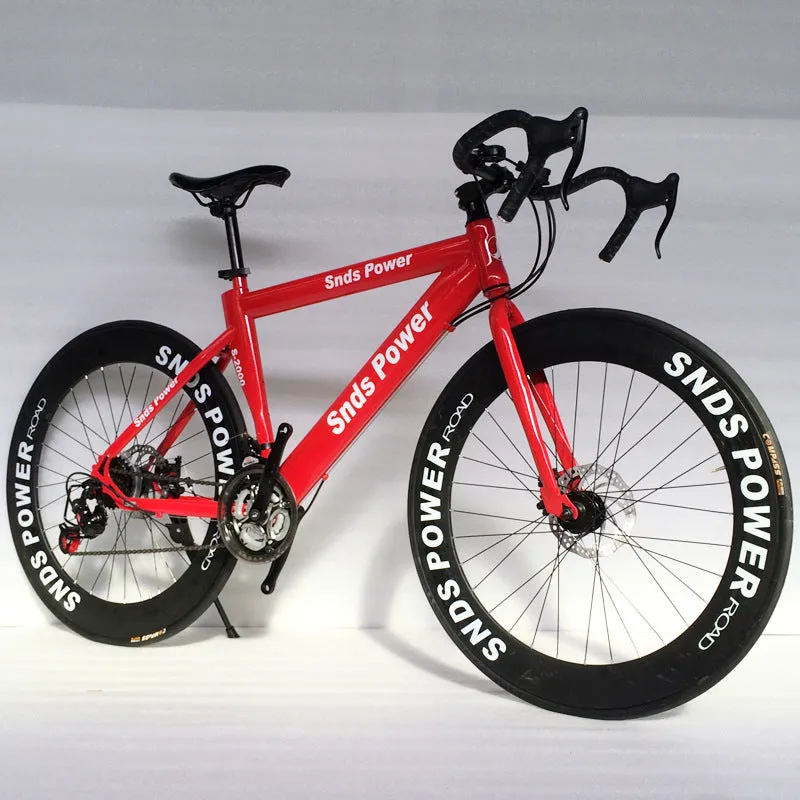 Colorful Road Bike Mountain Bikes 26-inch Steel 21-speed Bicycles Dual Disc Brakes Variable Speed Road Bikes Racing Bicycle