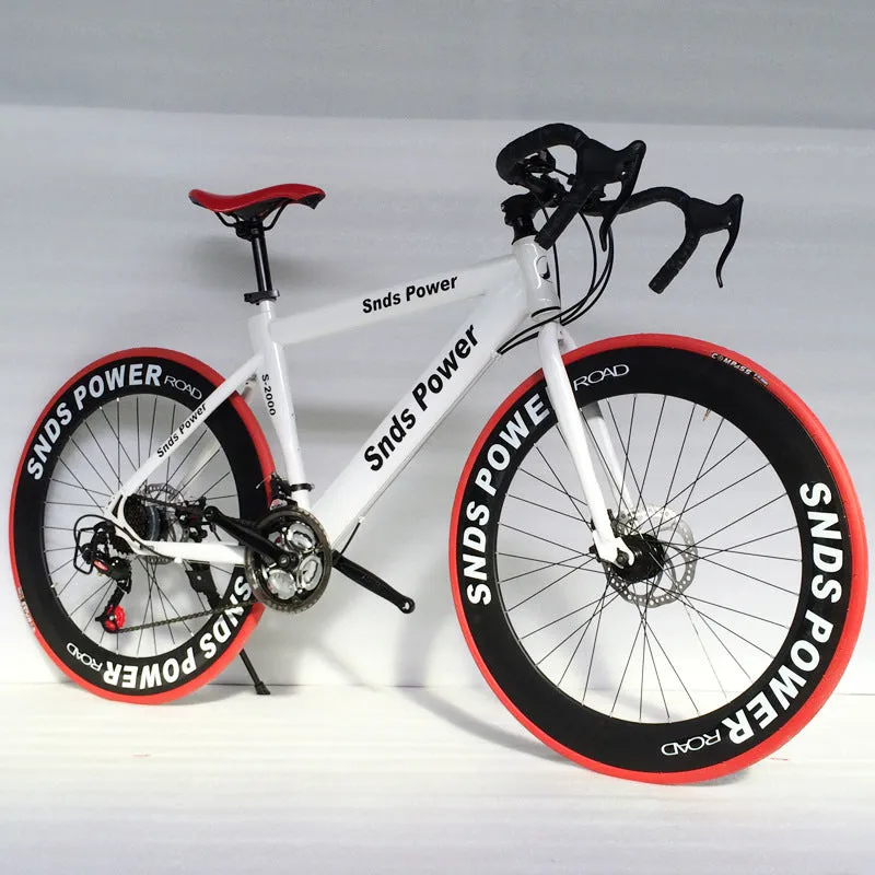 Colorful Road Bike Mountain Bikes 26-inch Steel 21-speed Bicycles Dual Disc Brakes Variable Speed Road Bikes Racing Bicycle