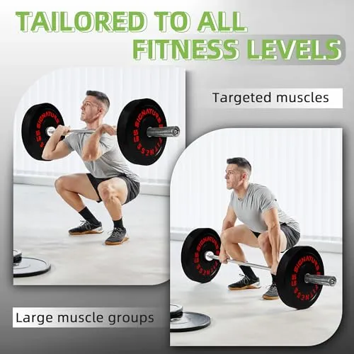 Fitvids Olympic Bumper Plates Set, 2" Weight Plates for Strength Training & Weightlifting, 160LB Set (10LB, 25LB, 45LB), Multiple Packages