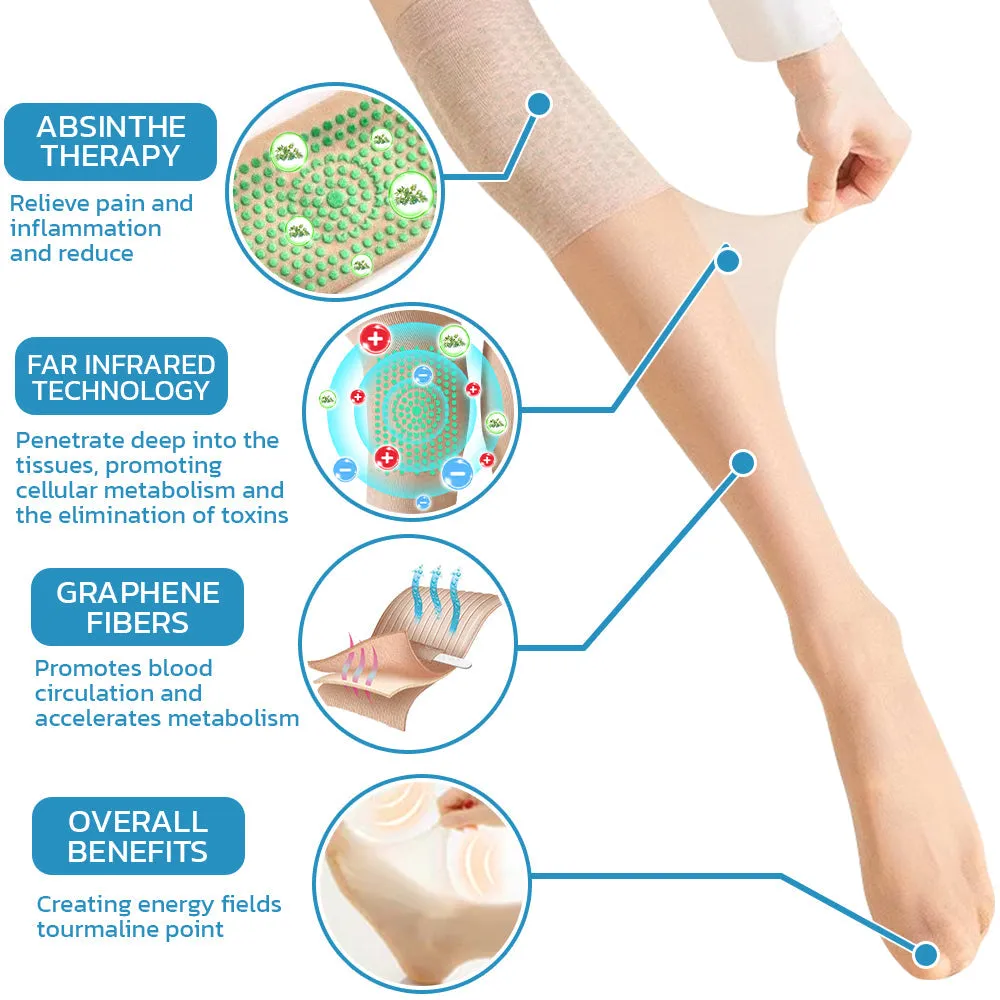 GFOUK IONSDETOX Tourmaline Acupressure Self-heating Silk Stocks