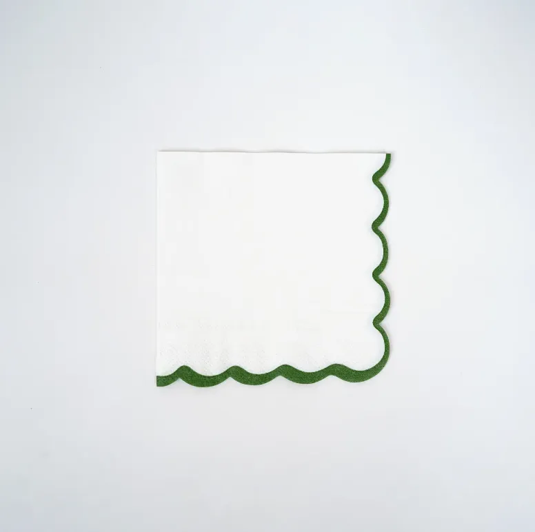 Holiday Scallop Beverage Napkins