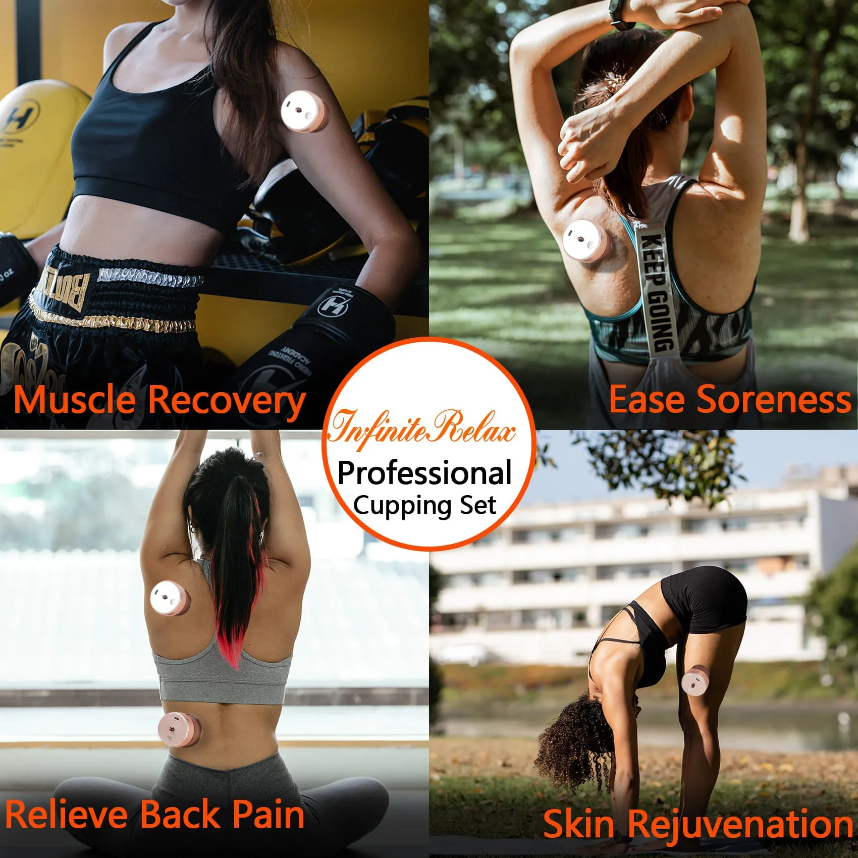 InfiniteRelax Electric Cupping Set with Light Therapy