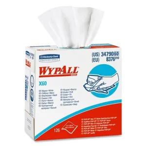 KC WypAll® X60 White Disposable Wipes in a Box (#34790) - Case of 1260