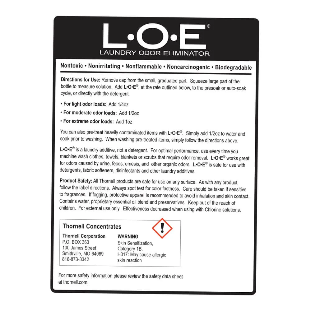 L.O.E. Laundry Odor Eliminator, Concentrate