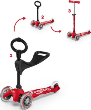 Mini 3in1 Deluxe Scooter - Red