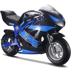 MotoTec Gas Pocket Bike Gt 49Cc 2 Stroke Blue