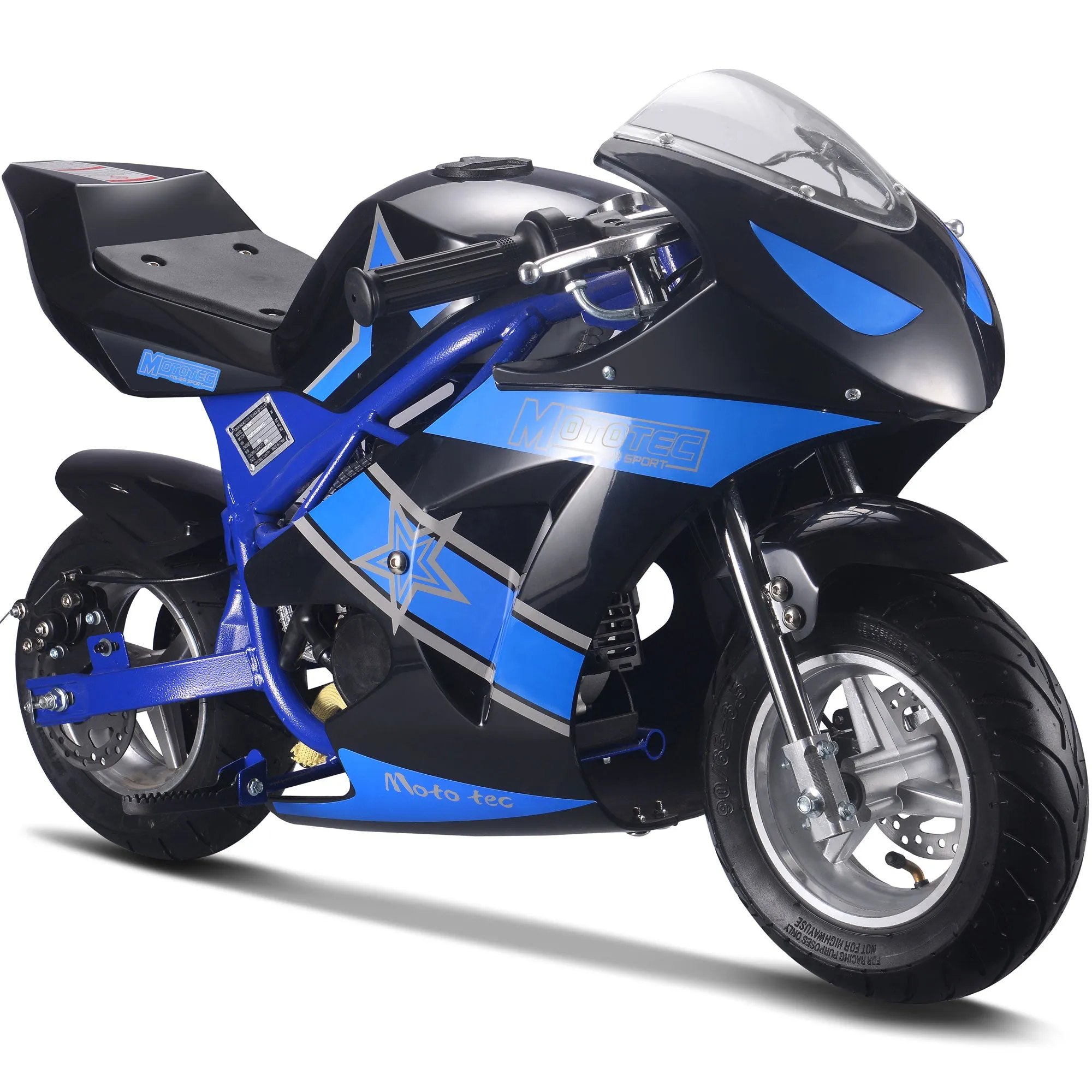 MotoTec Gas Pocket Bike Gt 49Cc 2 Stroke Blue