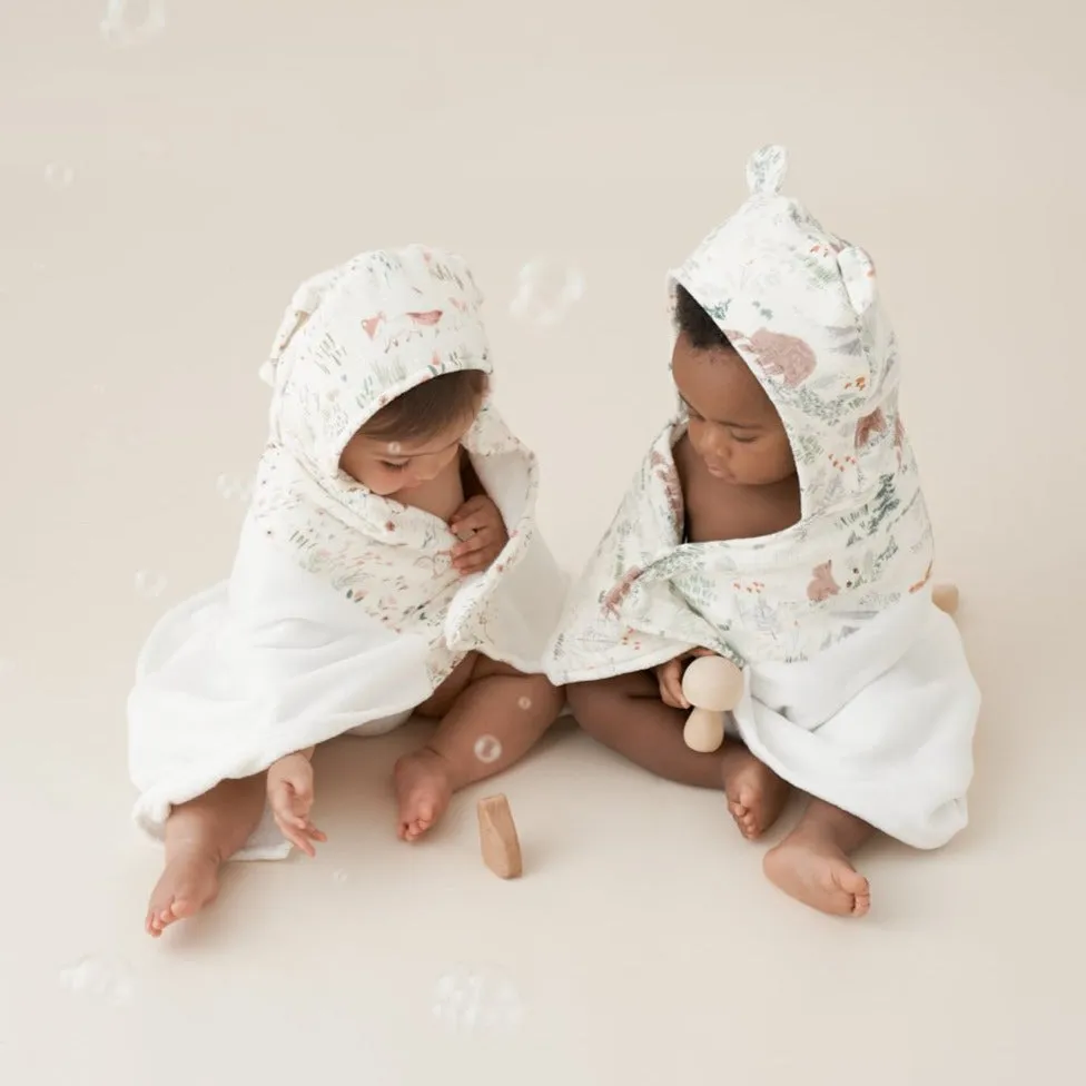 Organic Baby Bath Wrap (0-24M) - Owl Print by Elegant Baby