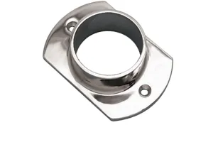 Oval Base Plate, 2 Hole, 25mm tube, Satin Finish