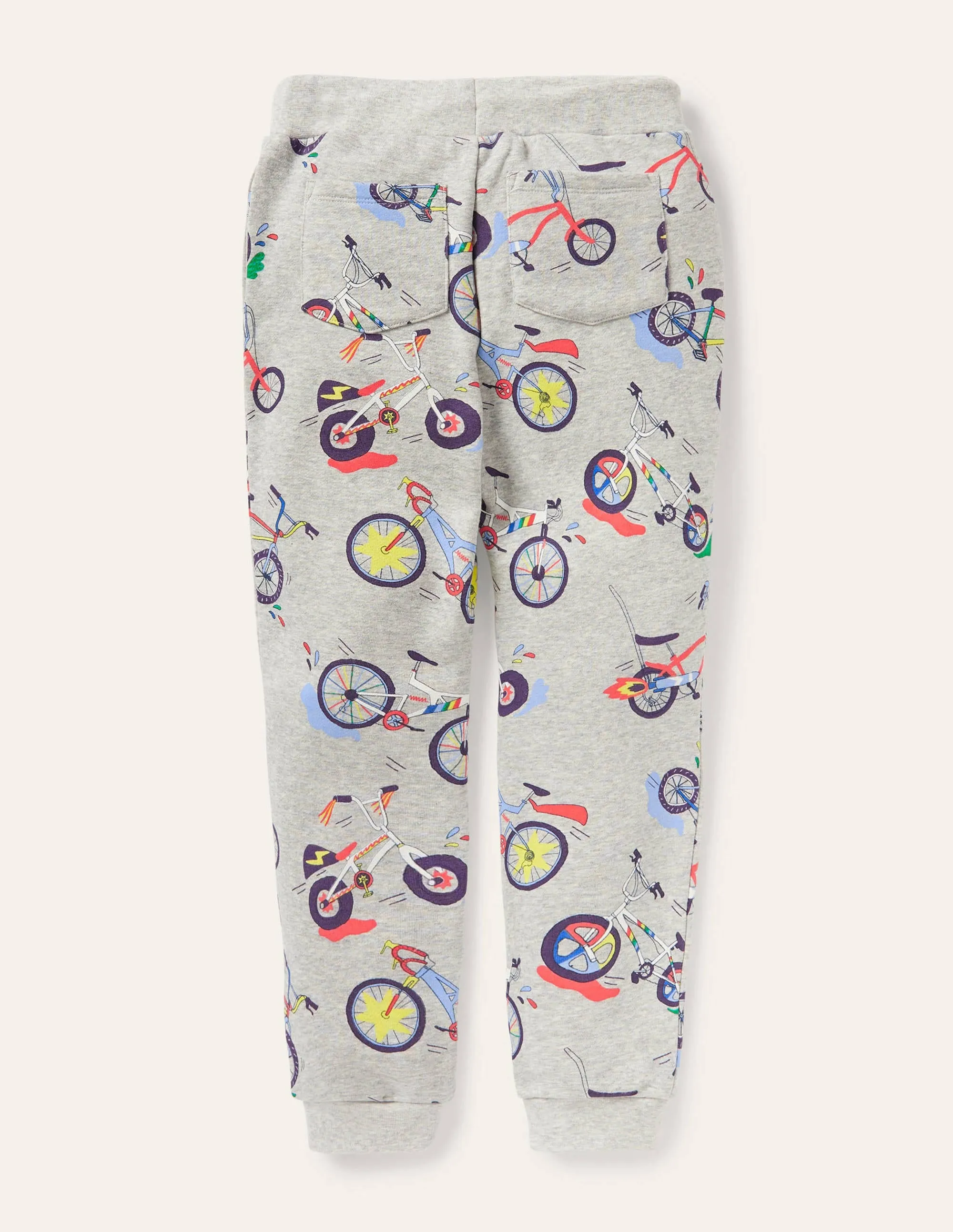 Printed Joggers-Grey Marl Bikes