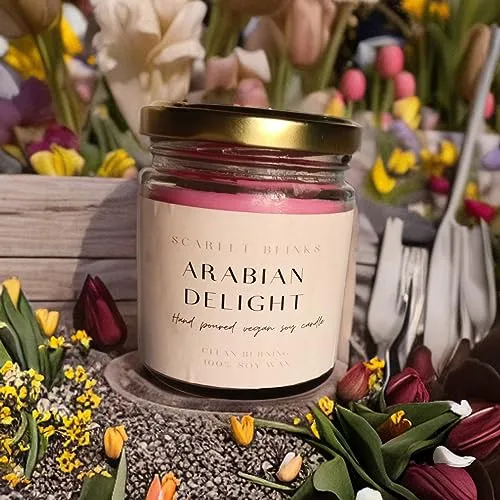 Scarlet Blinks Arabian Delight and Lavender Serenity | Soy Wax Candles | Aroma Therapy Candles | Burning Time:-45 HRS Pack of 2