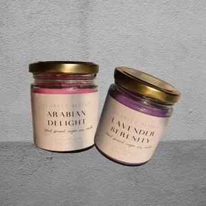 Scarlet Blinks Arabian Delight and Lavender Serenity | Soy Wax Candles | Aroma Therapy Candles | Burning Time:-45 HRS Pack of 2