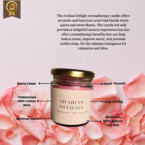 Scarlet Blinks Arabian Delight and Lavender Serenity | Soy Wax Candles | Aroma Therapy Candles | Burning Time:-45 HRS Pack of 2
