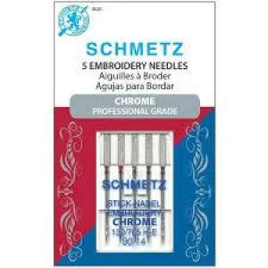 Schmetz Chrome Embroidery-90/14 5 pk