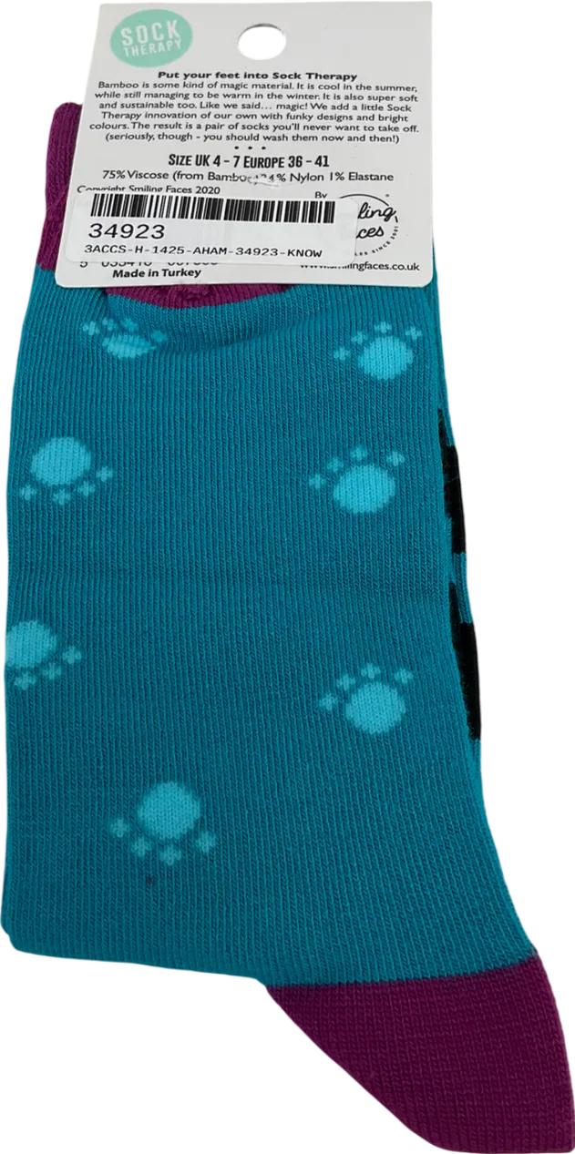 Sock Therapy Blue Bamboo Socks UK S/M