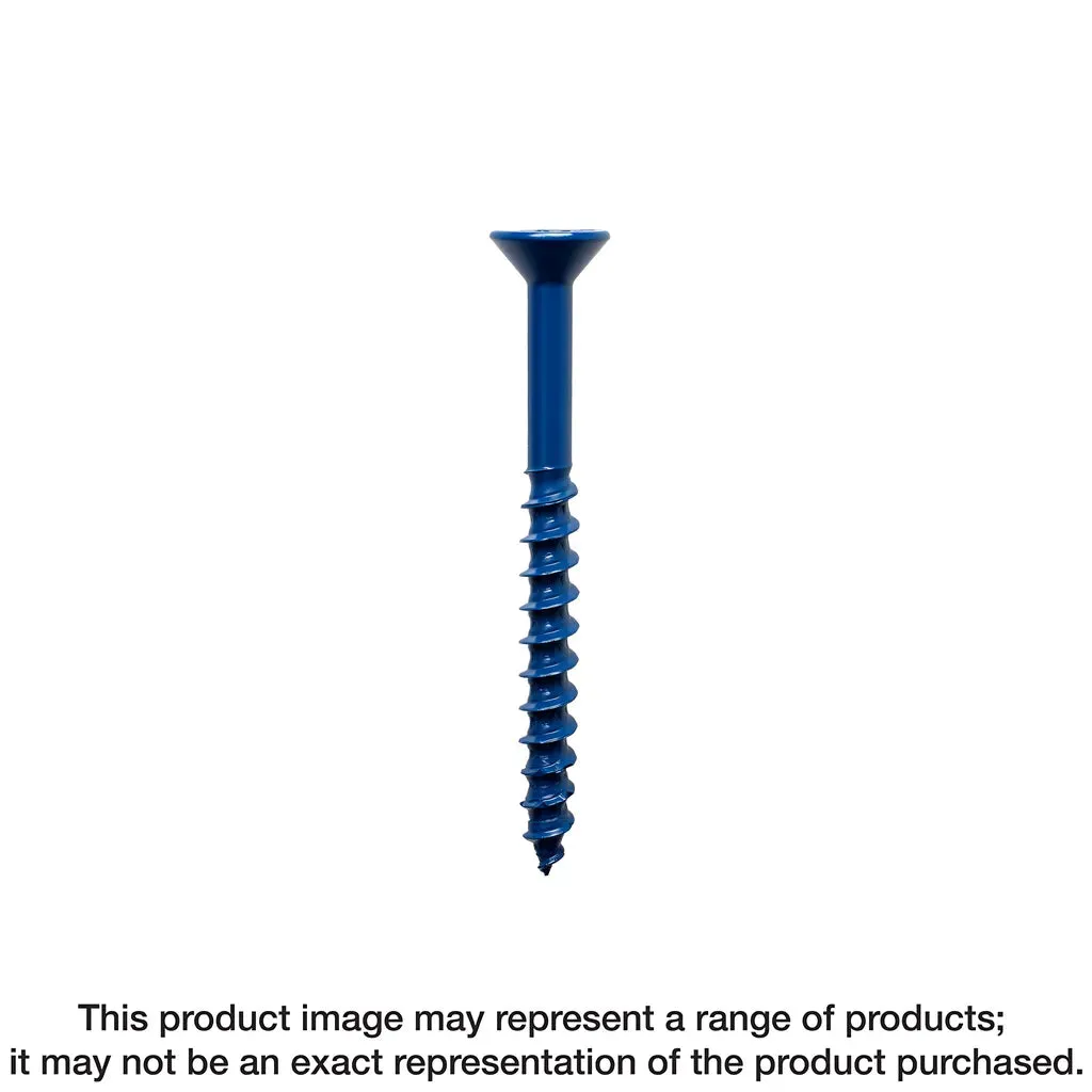 Titen Turbo - 1/4 in. x 3-3/4 in. 6-Lobe Flat-Head Concrete and Masonry Screw, Blue (75-Qty)