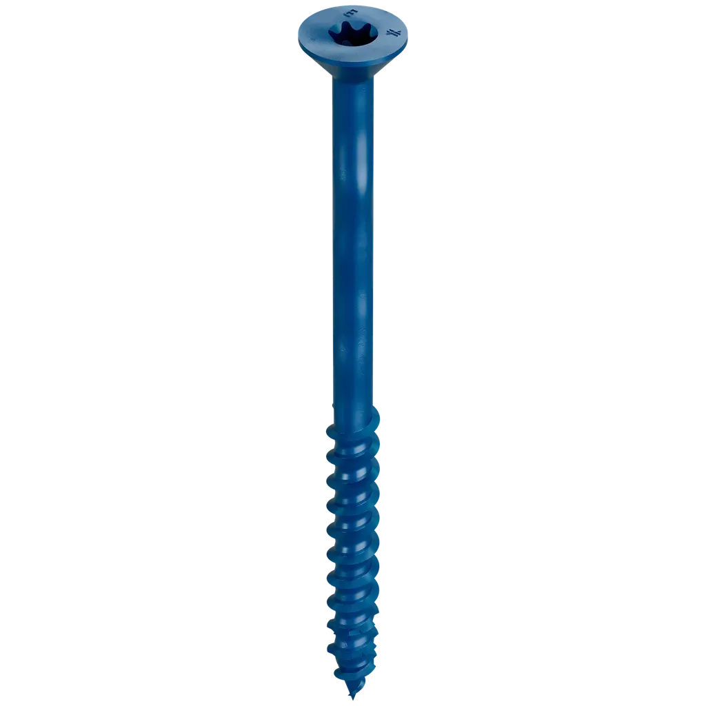 Titen Turbo - 1/4 in. x 3-3/4 in. 6-Lobe Flat-Head Concrete and Masonry Screw, Blue (75-Qty)