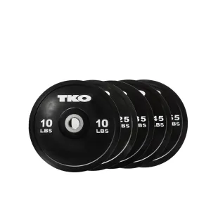 TKO BLACK COMPETITION RUBBER BUMPER PLATES