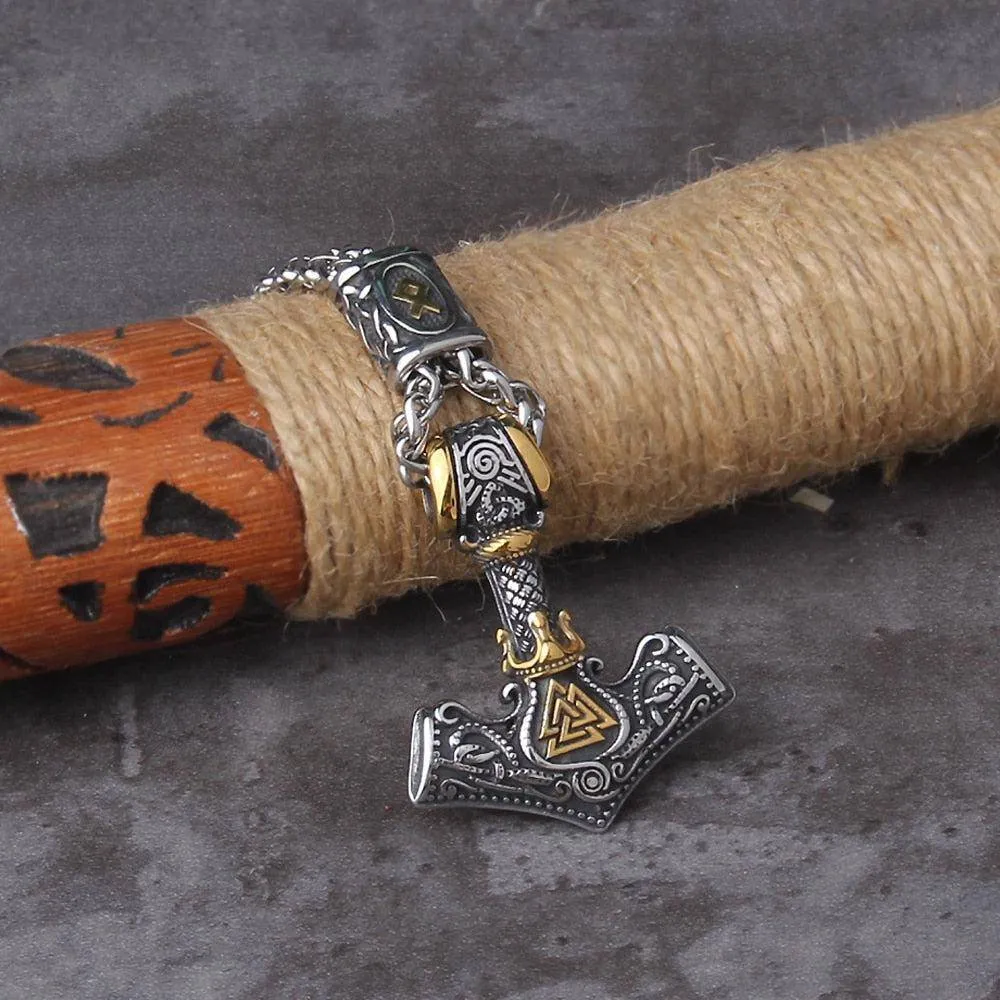 Viking Necklace Mjolnir & Valknut