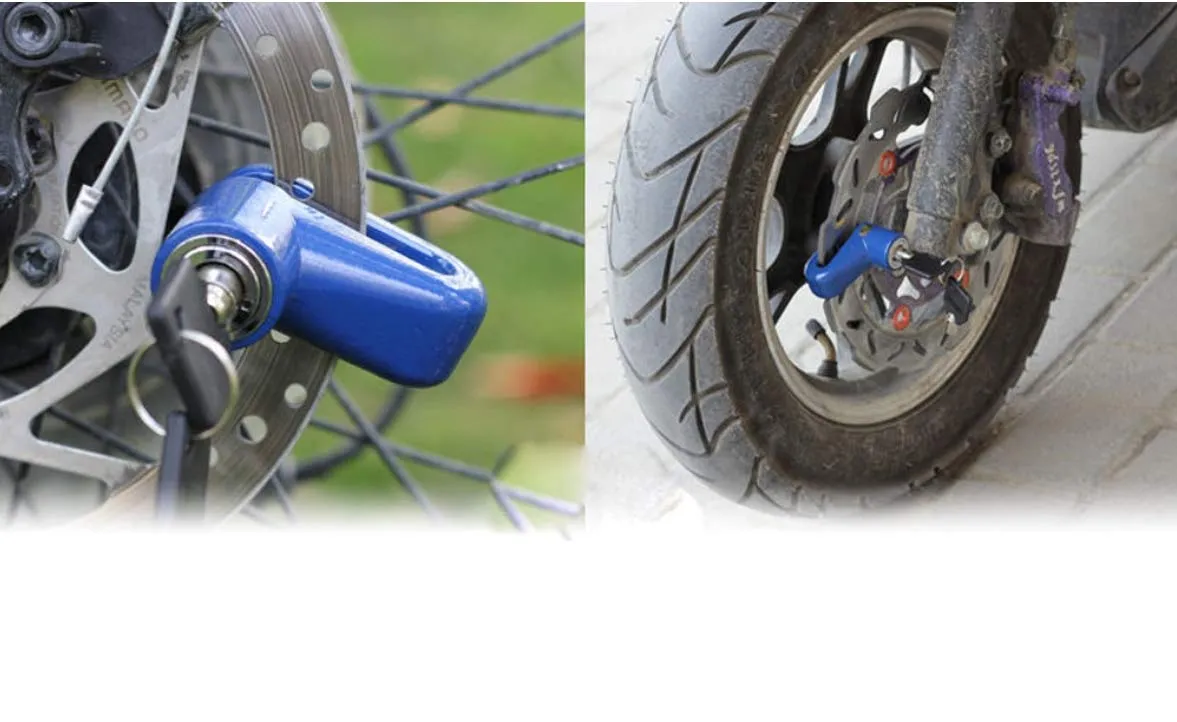 Wheel Padlock Disc Lock Security for Motorcycles Scooters Bikes