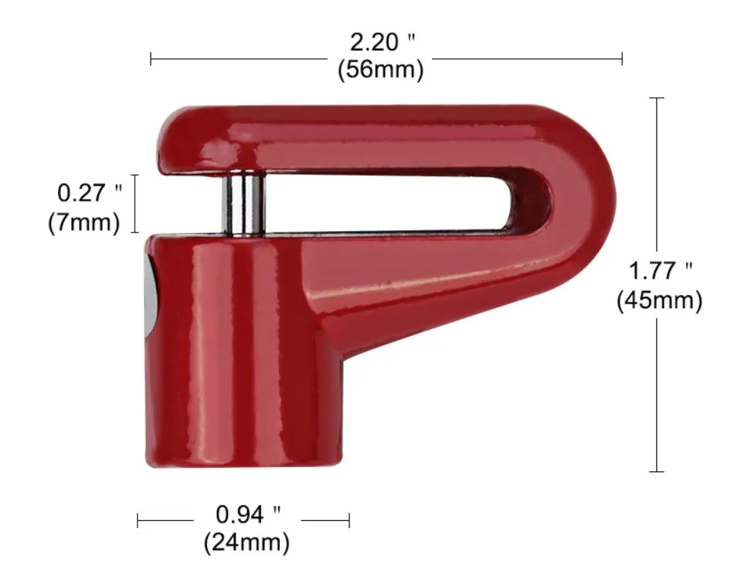 Wheel Padlock Disc Lock Security for Motorcycles Scooters Bikes